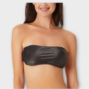 California Waves Junior Metallic Shine Bandeau Bikini Top